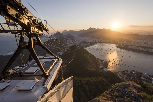 Zonsondergang Gezien Vanaf Berg Sugar Loaf Met Het Prachtige Landschap — Stockfoto