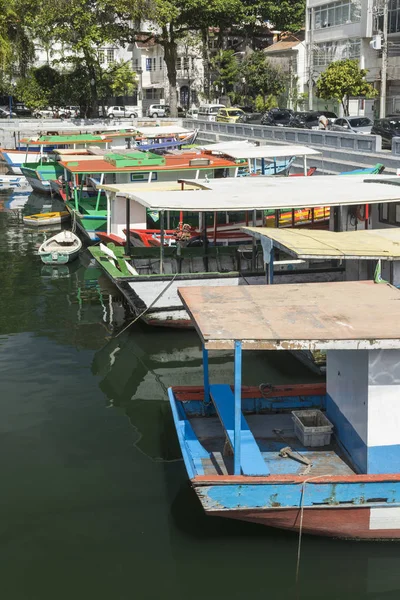 Rybářské Lodě Zaparkovaných Urca Čtvrti Města Rio Janeiro Brazílie — Stock fotografie