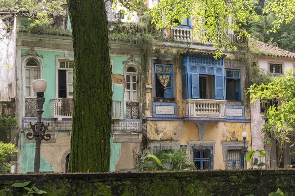 Bâtiments Historiques Abandonnés Dans Forêt Verte Largo Boticrio Cosme Velho — Photo