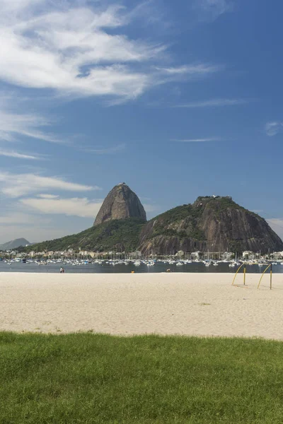 Krajina Výhledem Homole Cukru Botafogo Beach Slunečný Den Krásné Mraky — Stock fotografie