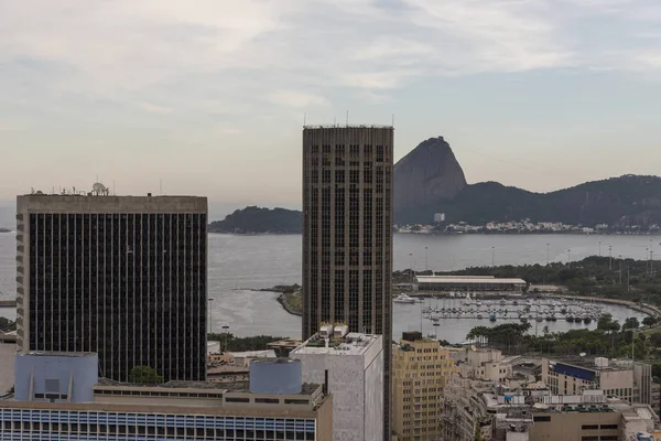 Krásná Krajina Budov Centra Výhledem Oceán Zádech Rio Janeiro Brazílie — Stock fotografie