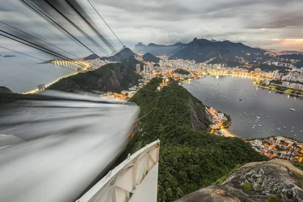 Vista Pao Acucar Sugar Loaf Mountain Durante Tramonto Rio Janeiro — Foto Stock