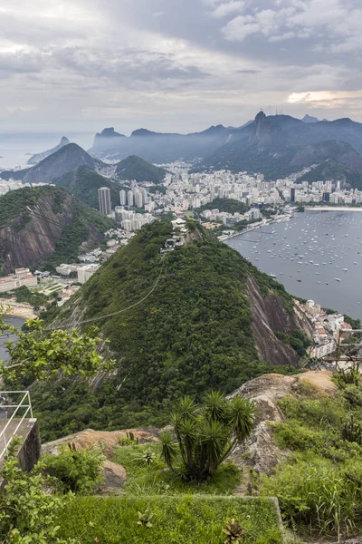 Vue Pao Acucar Montagne Pain Sucre Coucher Soleil Rio Janeiro — Photo