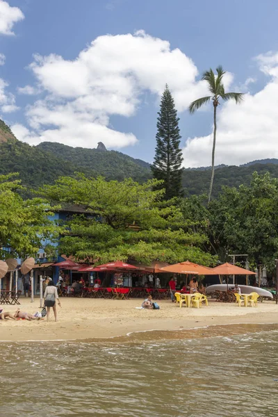 Hermosa Playa Tropical Paisaje Oceánico Ilha Grande Costa Verde Sur — Foto de Stock