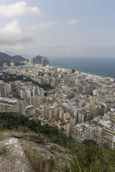 Krásná Krajina Výhledem Město Pláž Copacabana Agulinha Copacabana Rio Janeiro — Stock fotografie