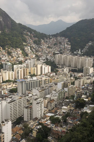 Veduta Della Città Delle Montagne Cabritos Favela Agulinha Copacabana Rio — Foto Stock