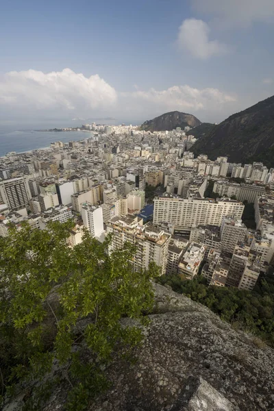 Veduta Della Città Delle Montagne Agulinha Copacabana Rio Janeiro Brasile — Foto Stock