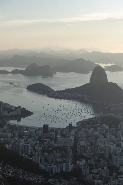 Bela Paisagem Com Vista Para Área Baía Pão Açúcar Cidade — Fotografia de Stock