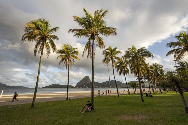 Bela Paisagem Aterro Flamengo Uma Área Verde Lazer Praia Flamengo — Fotografia de Stock