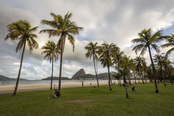 Bela Paisagem Aterro Flamengo Uma Área Verde Lazer Praia Flamengo — Fotografia de Stock