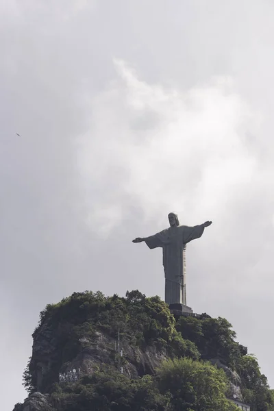 Mesih Corcovado Dağı Morro Corcovado Üstüne Cristo Redentor Redeemer Heykeli — Stok fotoğraf