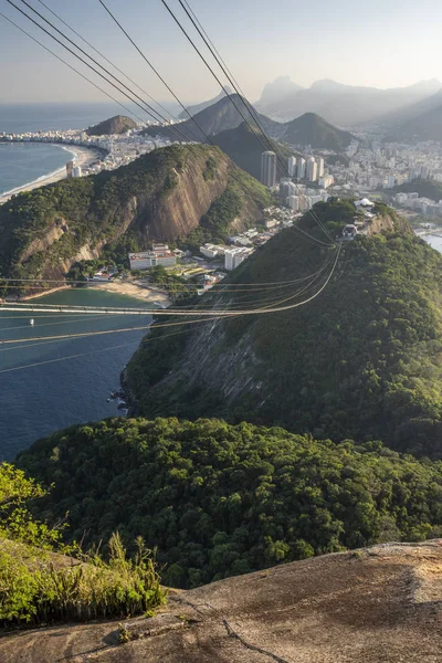 Güzel Geç Öğleden Sonra Manzara Dağlar Sugar Loaf Dağı Rio — Stok fotoğraf