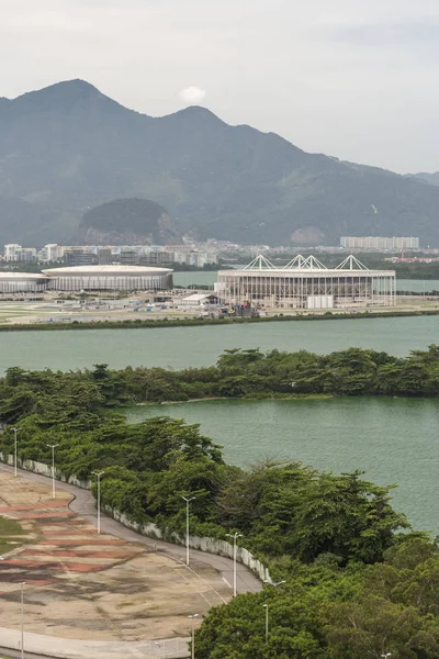 Güzel Manzara Lagün Dağlar Olimpik Stadyum Barra Tijuca Rio Janeiro — Stok fotoğraf