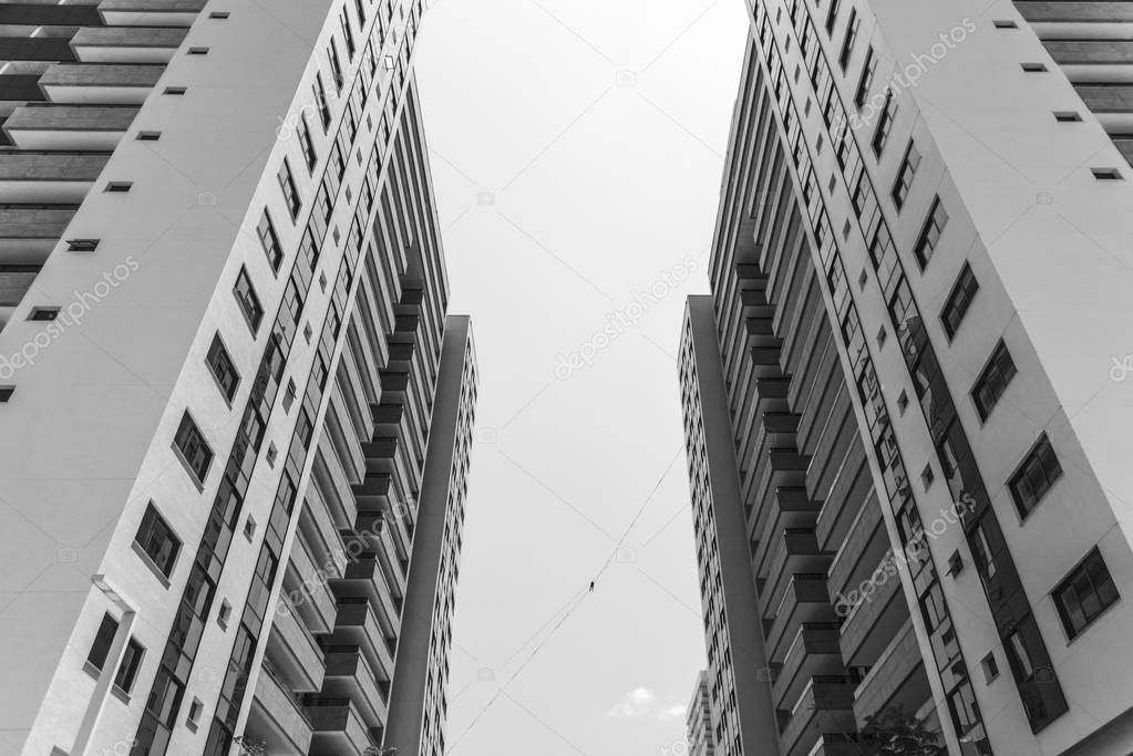 Urban highline on beautiful landscape with buildings in Barra da Tijuca, Rio de Janeiro, Brazil