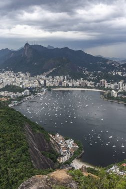 Şeker somun Dağı 'ndan görünüm, Rio de Janeiro, Brezilya