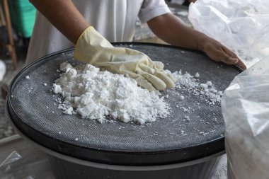 Botafogo, Rio d sokak pazarında taze tapyoka tozu eme