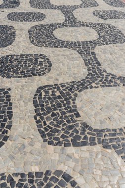 Ipanema Beach sidewalk with portuguese stones, Rio de Janeiro, B clipart