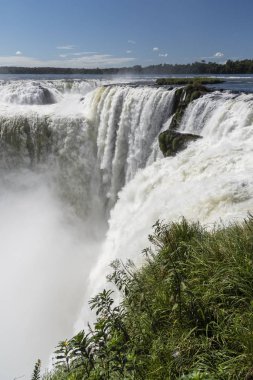 Yeşil atlantik rainf üzerinde ayarlanmış büyük şelale güzel manzara