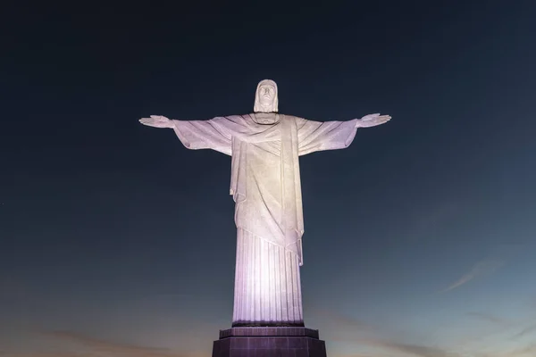 Widok na Chrystusa Odkupiciela Statua na szczycie Corcovado Mountain — Zdjęcie stockowe