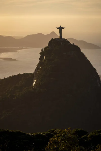 Vacker utsikt över Kristus Frälsaren Staty över Corcovado Moun — Stockfoto