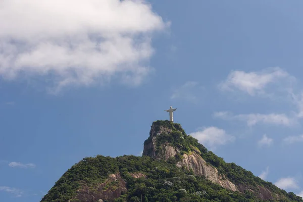 Vista Para Cristo Redentor Estátua Topo Corcovado Mountain Rio Janeiro — Fotografia de Stock