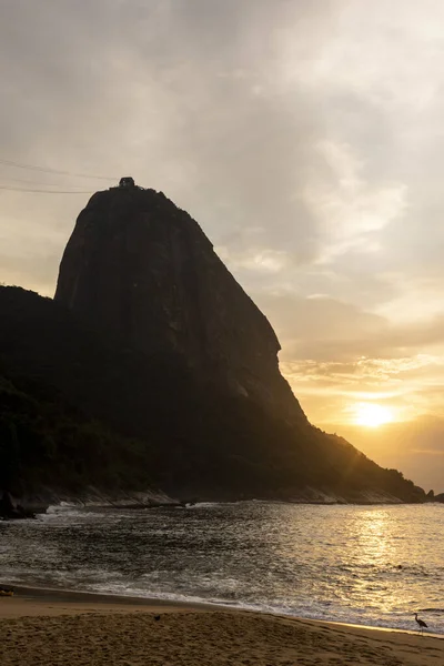 Beautiful View Sugar Loaf Mountain Sunrise Vermelha Beach Rio Janeiro — Stock Photo, Image