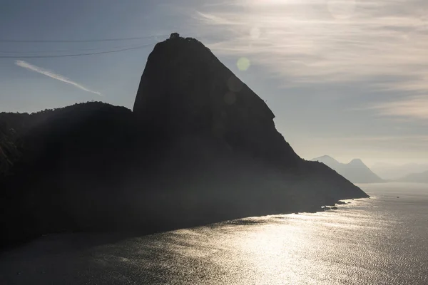 Krásný Výhled Východ Slunce Sugar Loaf Mountain Ocean Rio Janeiro — Stock fotografie