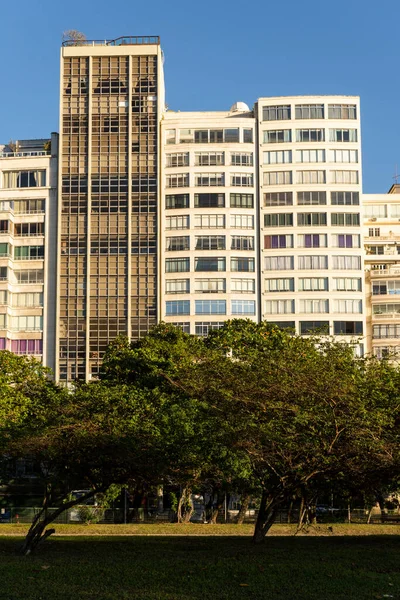 View Buildings Flamengo Beach Blue Sky Green Trees Rio Janeiro — Stock Photo, Image