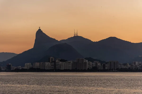 Gyönyörű Kilátás Nyílik Corcovado Hegyvidéki Táj Guanabara Bay Rio Janeiro — Stock Fotó