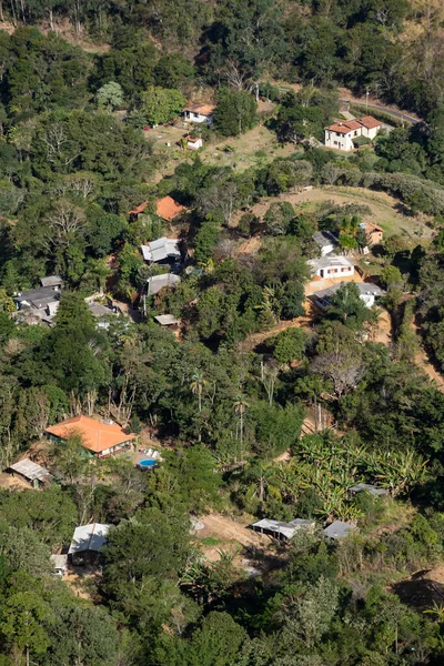 Indah Melihat Rumah Rumah Gunung Daerah Pegunungan Hutan Hujan Dekat — Stok Foto