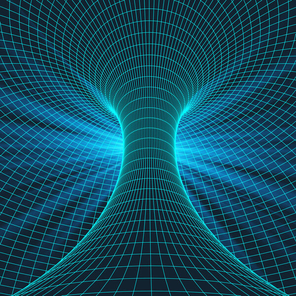 Wireframe torus with connected lines and dots . Mesh polygonal element. Vector Illustration EPS10.