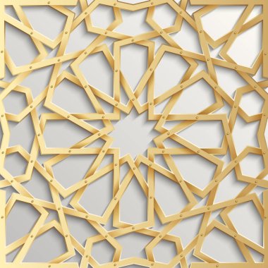 Yıldızlı, kusursuz bir İslami düzen. Vektör arkaplanı