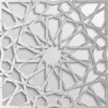 Yıldızlı, kusursuz bir İslami düzen. Vektör arkaplanı