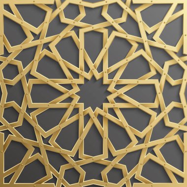 Yıldızlı, kusursuz bir İslami düzen. Vektör arkaplanı