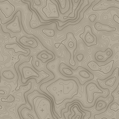 Sorunsuz topografik harita kontur arka plan. Topo harita yükseklik ile. Kontur harita vektör. Coğrafi dünya topografya sorunsuz doku vektör çizim .
