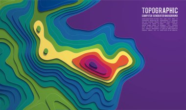 Renkli kağıt kesme. Kağıt afiş kavramı kesmek. Kağıt için kartı afiş broşür el ilanı tasarımı mavi renk mavi degrade bölmek. 3D arka plan