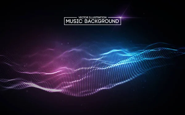 Musikk abstrakt bakgrunnsblått. Equalizer til musikk, som viser lydbølger med musikkbølger, musikkbakgrunnsutjevningskonsept. – stockvektor
