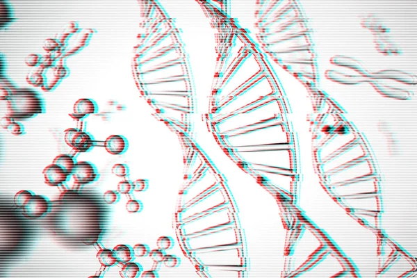 Fundo abstrato. Molécula de ADN com cromossomas X — Fotografia de Stock