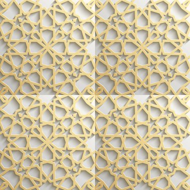 Sorunsuz imkanı İslam desen 3d. Geleneksel Arapça tasarım öğesi.