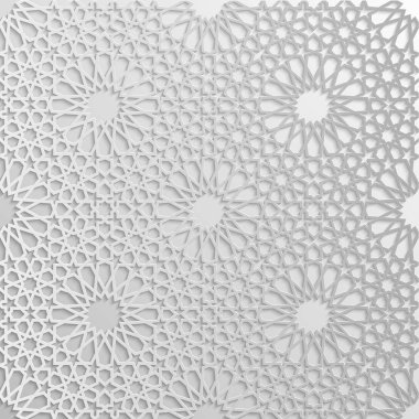 Sorunsuz imkanı İslam desen 3d. Geleneksel Arapça tasarım öğesi.