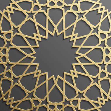 Sorunsuz imkanı İslam desen 3d. Geleneksel Arapça tasarım öğesi.