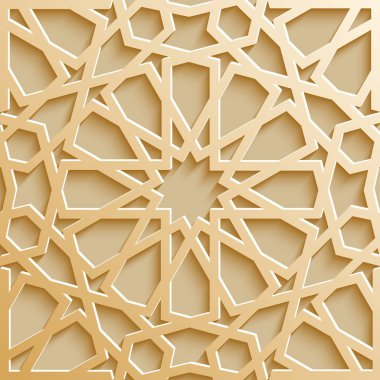 Sorunsuz imkanı İslam desen 3d. Geleneksel Arapça tasarım öğesi.