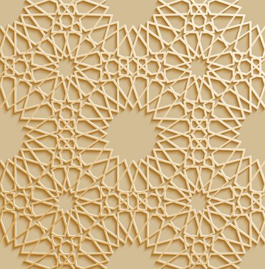 Sorunsuz imkanı İslam desen 3d. Geleneksel Arapça tasarım öğesi.