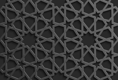 Sorunsuz imkanı İslam desen 3d. Geleneksel Arapça tasarım öğesi.