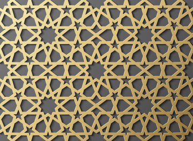 Sorunsuz imkanı İslam desen 3d. Geleneksel Arapça tasarım öğesi.