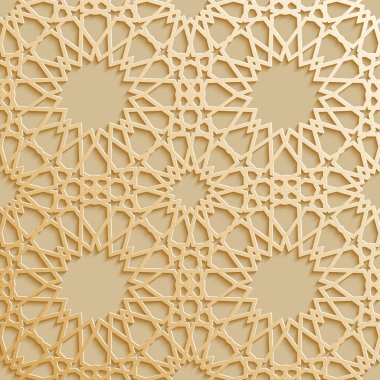 Sorunsuz imkanı İslam desen 3d. Geleneksel Arapça tasarım öğesi.