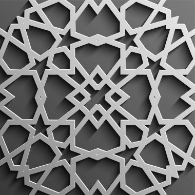Sorunsuz imkanı İslam desen 3d. Geleneksel Arapça tasarım öğesi.