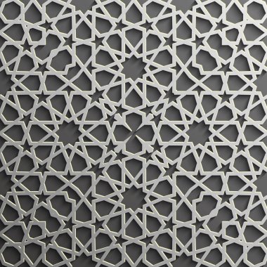 Sorunsuz imkanı İslam desen 3d. Geleneksel Arapça tasarım öğesi.