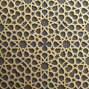 Sorunsuz imkanı İslam desen 3d. Geleneksel Arapça tasarım öğesi.