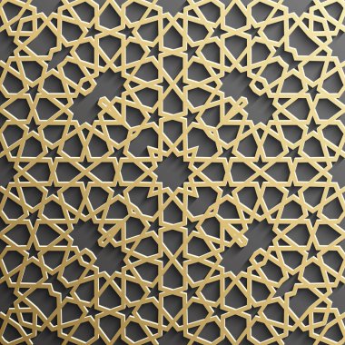 Sorunsuz imkanı İslam desen 3d. Geleneksel Arapça tasarım öğesi.